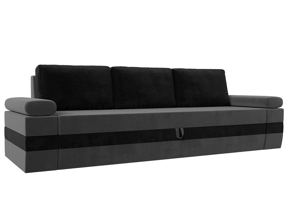 Прямой диван Канкун (серый\черный)