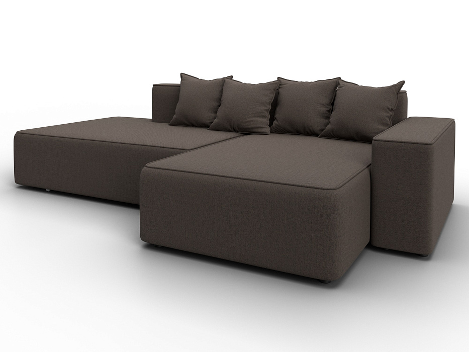 Диван угловой Лига-079 угол правый (амур 05 коричневый)