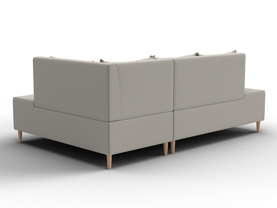 Диван угловой модульный с пуфом Лига-126 угол правый (амур 02 бежевый)