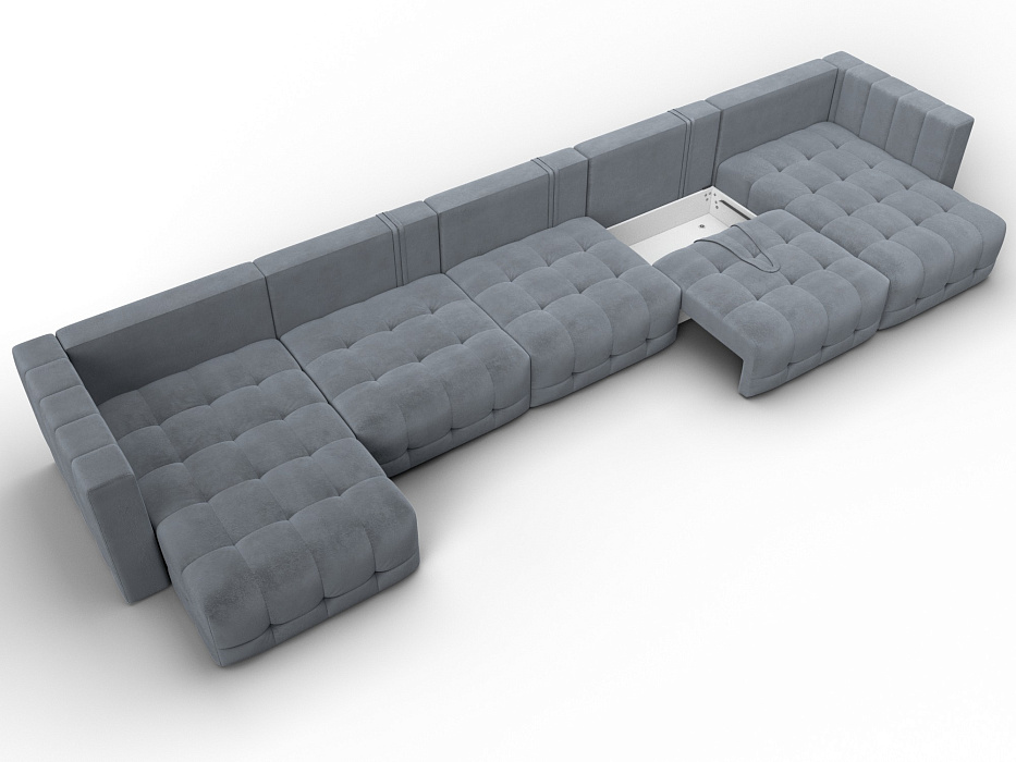 Диван П-образный Лига-052 НПБ МегаЛонг (tower 10 серый)