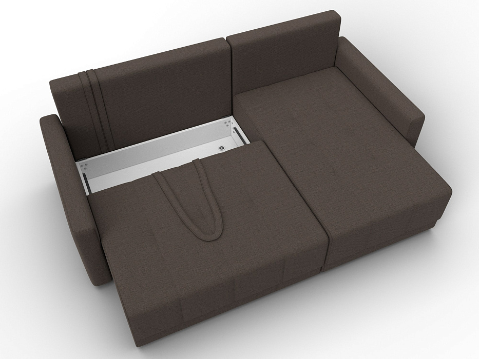 Диван угловой Лига-125 угол универсальный (амур 05 коричневый)