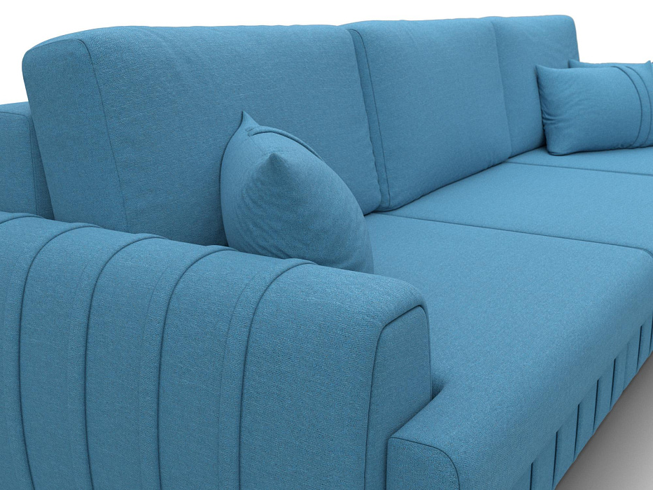 Диван угловой Лига-057 НПБ Лонг угол правый (амур 10 голубой)