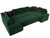 П-образный диван Николь (зеленый\коричневый\коричневый)