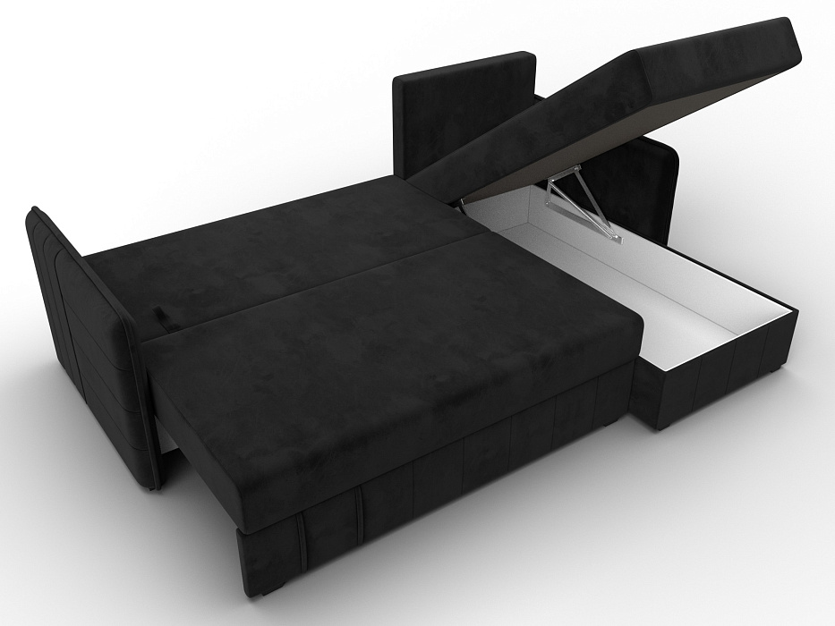 Диван угловой Слим угол универсальный (черный)