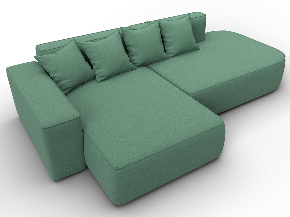 Диван угловой Лига-065 угол левый (амур 11 зеленый)