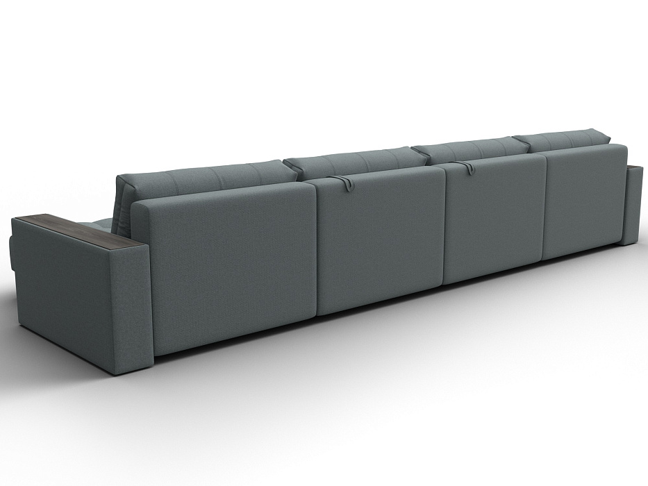 Диван П-образный с декором Лига-049 НПБ Лонг (амур 07 серый)