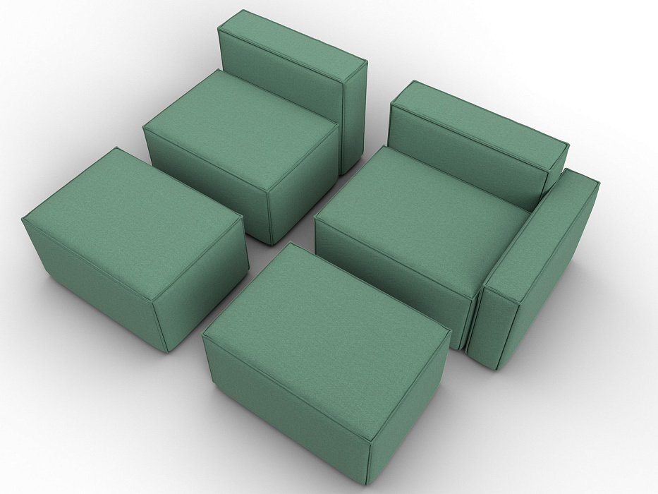 Диван угловой модульный Лига-063 угол правый (амур 11 зеленый)