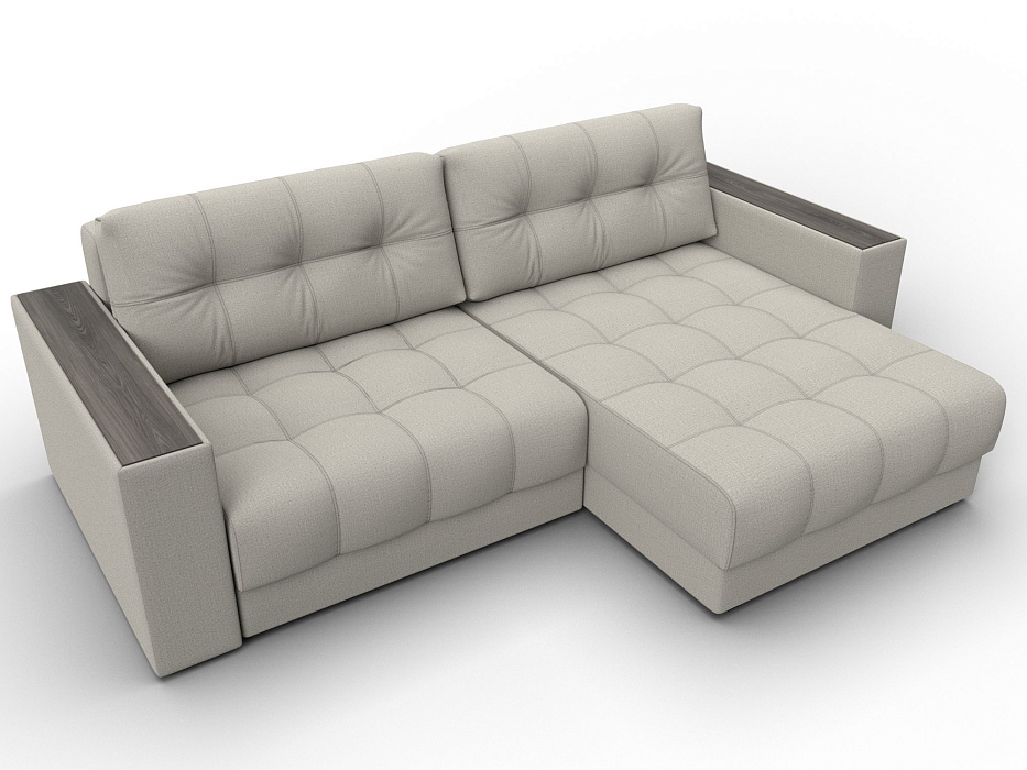 Диван угловой с декором Лига-049 НПБ (амур 02 бежевый)