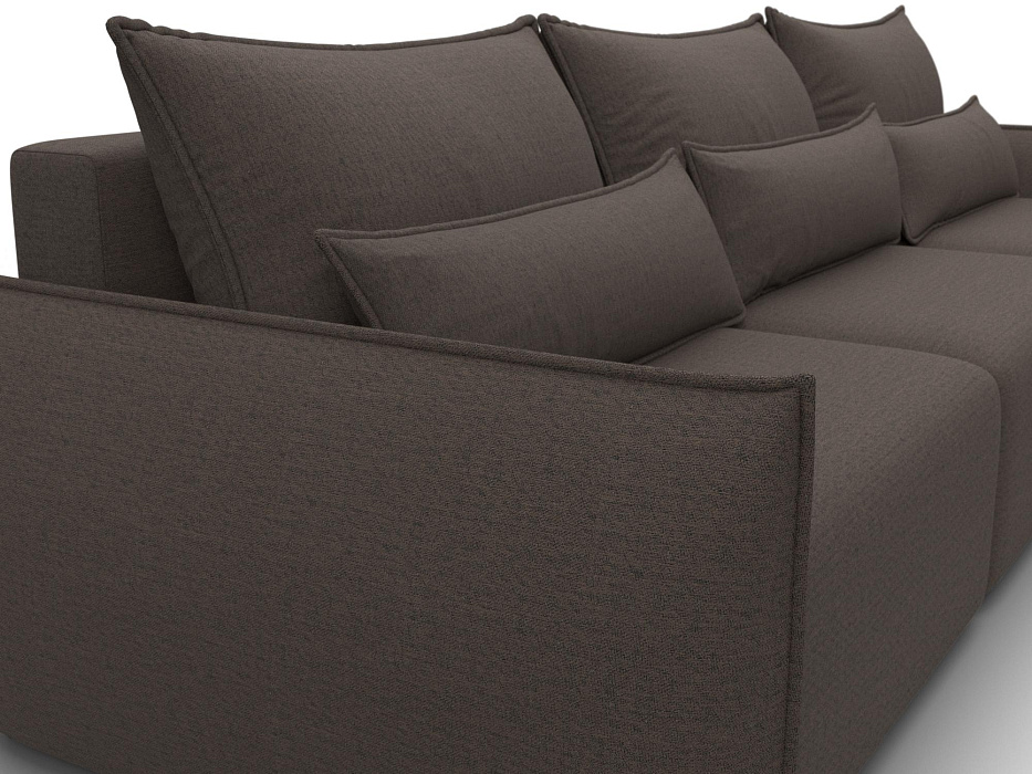 Диван угловой Лига-051 НПБ Лонг угол универсальный (амур 05 коричневый)