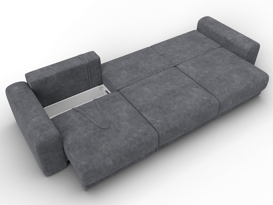 Диван прямой Лига-056 НПБ Лонг (brut 16 темно-серый)