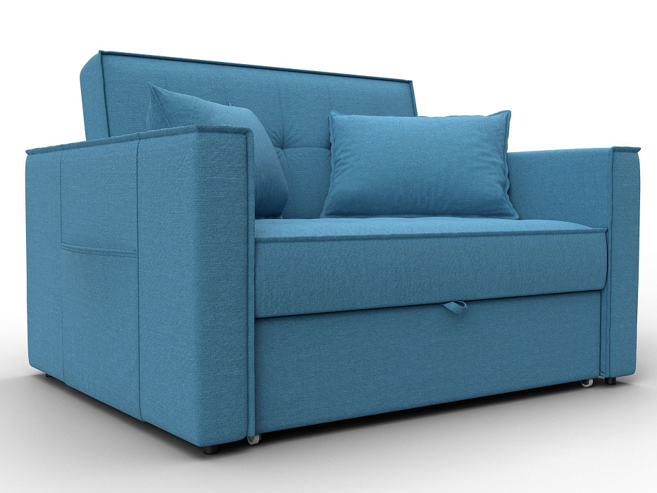 Диван прямой Лига-104 (140) (амур 10 голубой)