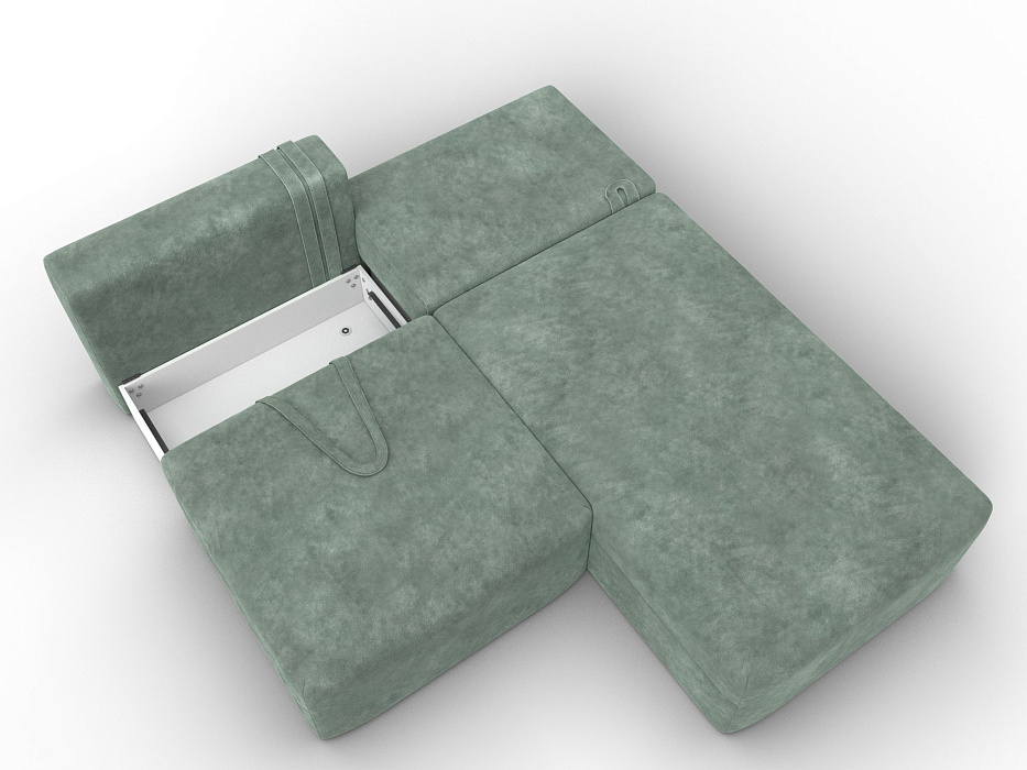 Диван угловой модульный Лига-060 НПБ угол универсальный (brut 08 зеленый)