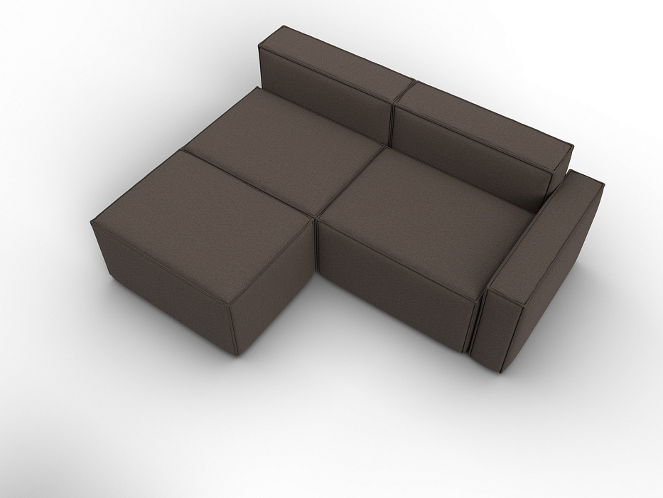Диван угловой модульный Лига-063 угол правый (амур 05 коричневый)