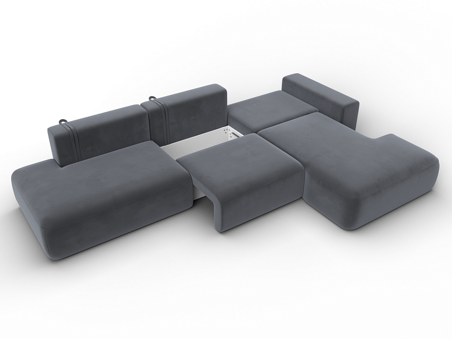 Диван угловой Лига-036 НПБ Модерн Лонг правый угол (seven 17 серый)