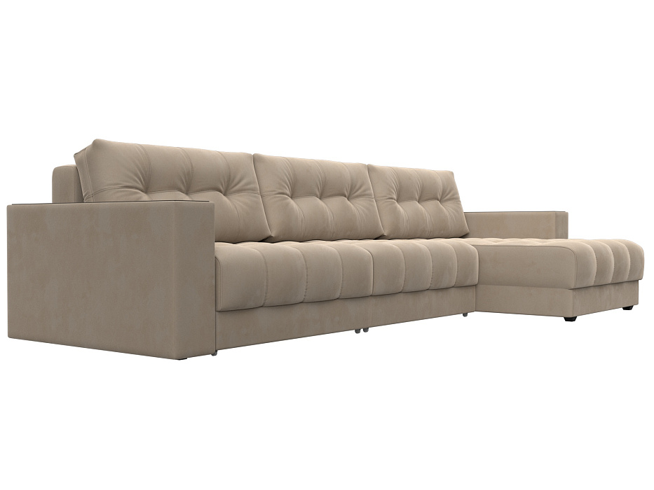 Диван угловой с декором Лига-049 НПБ Лонг (seven 729 бежевый) Диван угловой с декором Лига-049 НПБ Лонг (seven 729 бежевый)