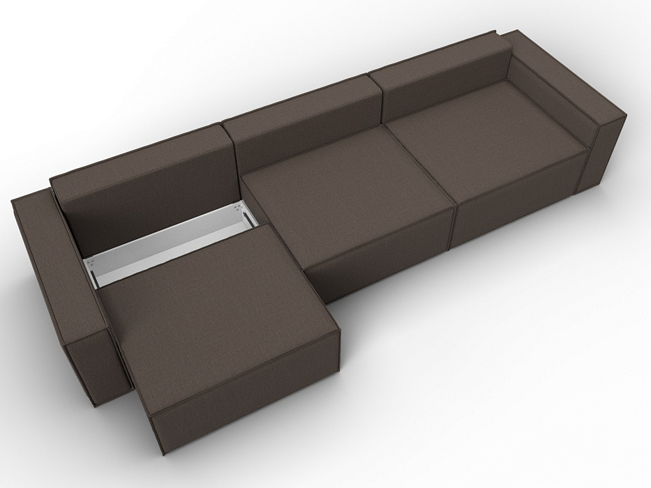 Диван прямой Куба лонг (амур 05 коричневый)