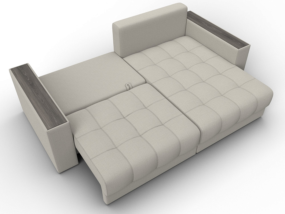 Диван угловой с декором Лига-049 НПБ (амур 02 бежевый)