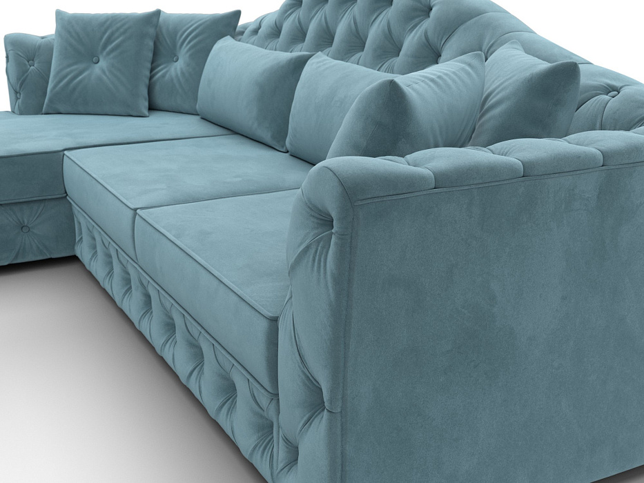 Диван угловой Артис левый угол (seven 113 бирюзовый)
