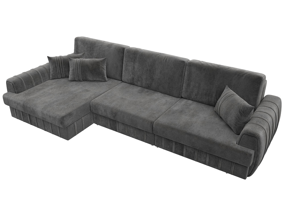Диван угловой Лига-057 НПБ Лонг угол левый (tower 10 серый)