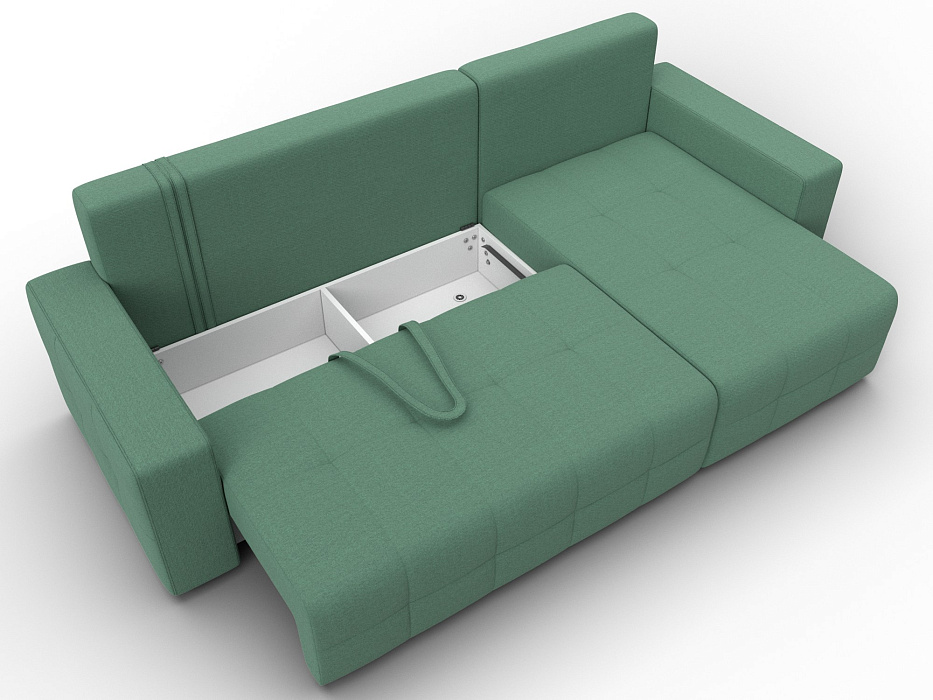 Диван угловой Лига-122 угол универсальный (амур 11 зеленый)