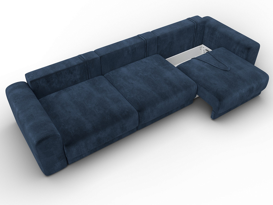 Диван прямой Лига-056 НПБ Лонг (tower 13 синий)