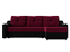 Угловой диван Сенатор правый угол (бордовый\черный цвет)