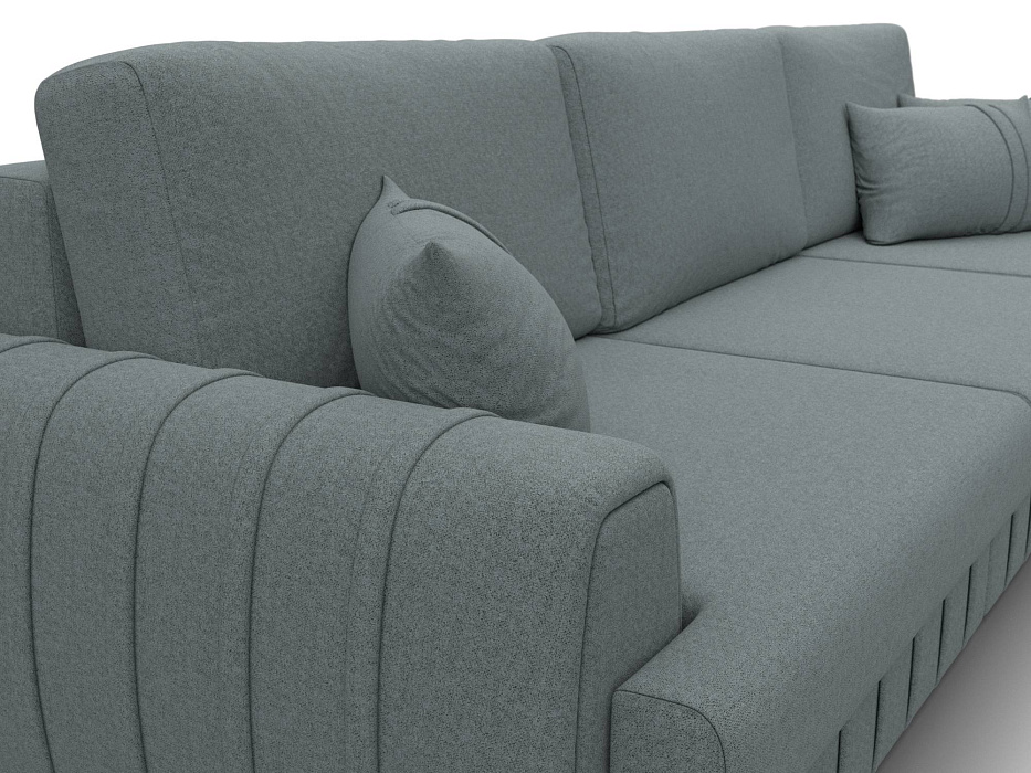 Диван угловой Лига-057 НПБ Лонг угол правый (амур 07 серый)