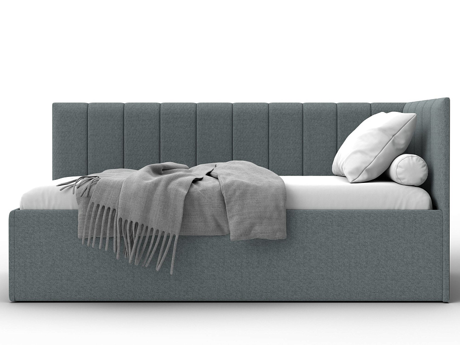 Кровать односпальная Лига-128 (90) (амур 07 серый)