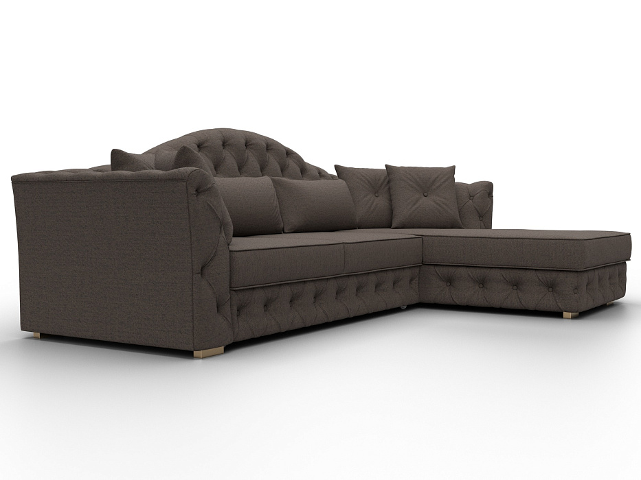 Диван угловой Артис правый угол (амур 05 коричневый)