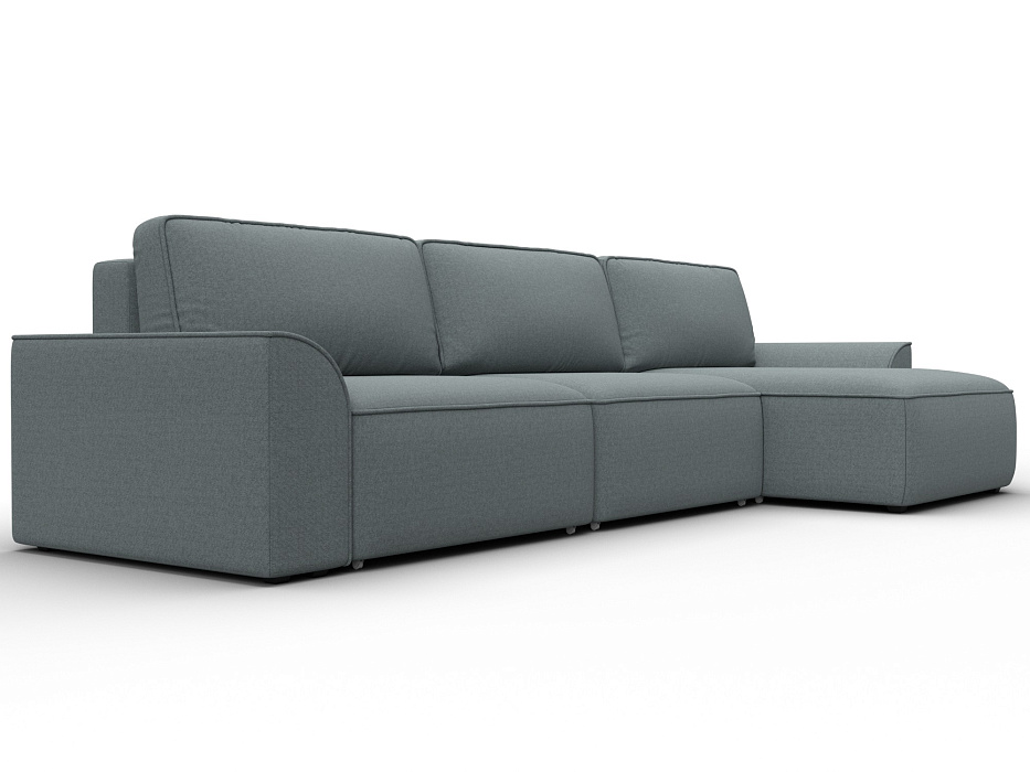 Диван угловой Лига-048 НПБ лонг (амур 07 серый)