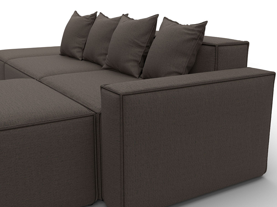 Диван угловой модульный Лига-063 угол правый (амур 05 коричневый)