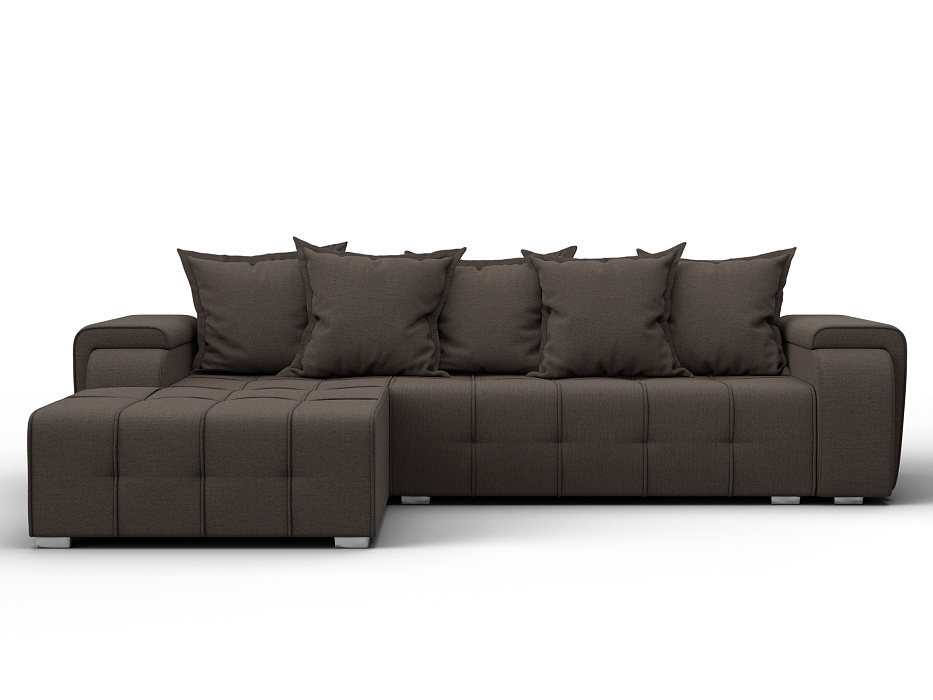 Диван угловой Лига-121 левый угол (амур 05 коричневый)