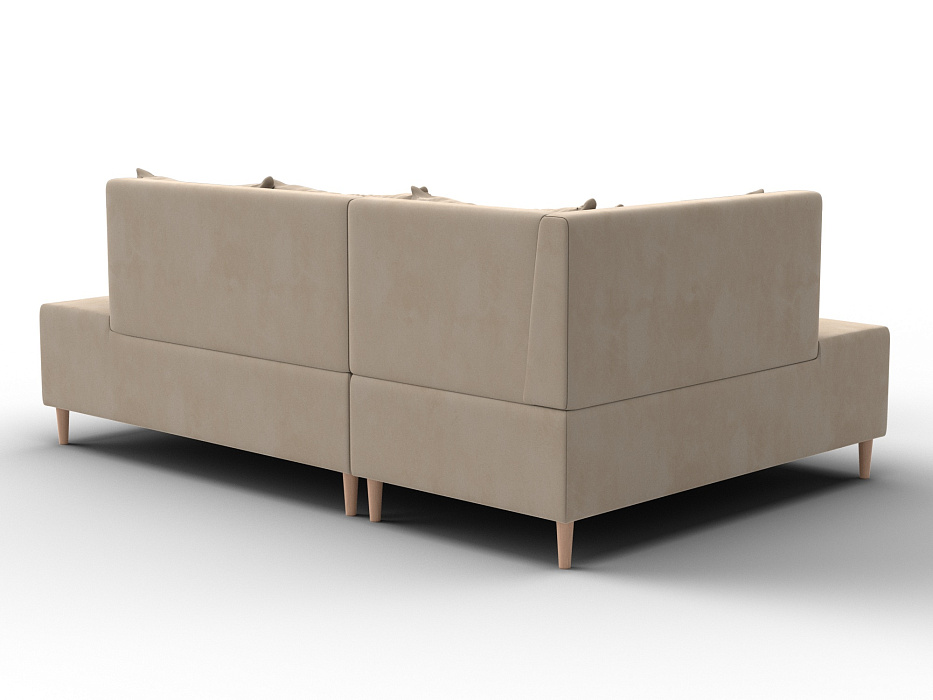 Диван угловой модульный с пуфом Лига-126 угол левый (seven 729 бежевый)