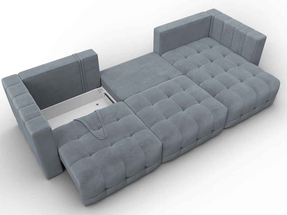 Диван угловой Лига-052 НПБ Лонг угол универсальный (tower 10 серый)