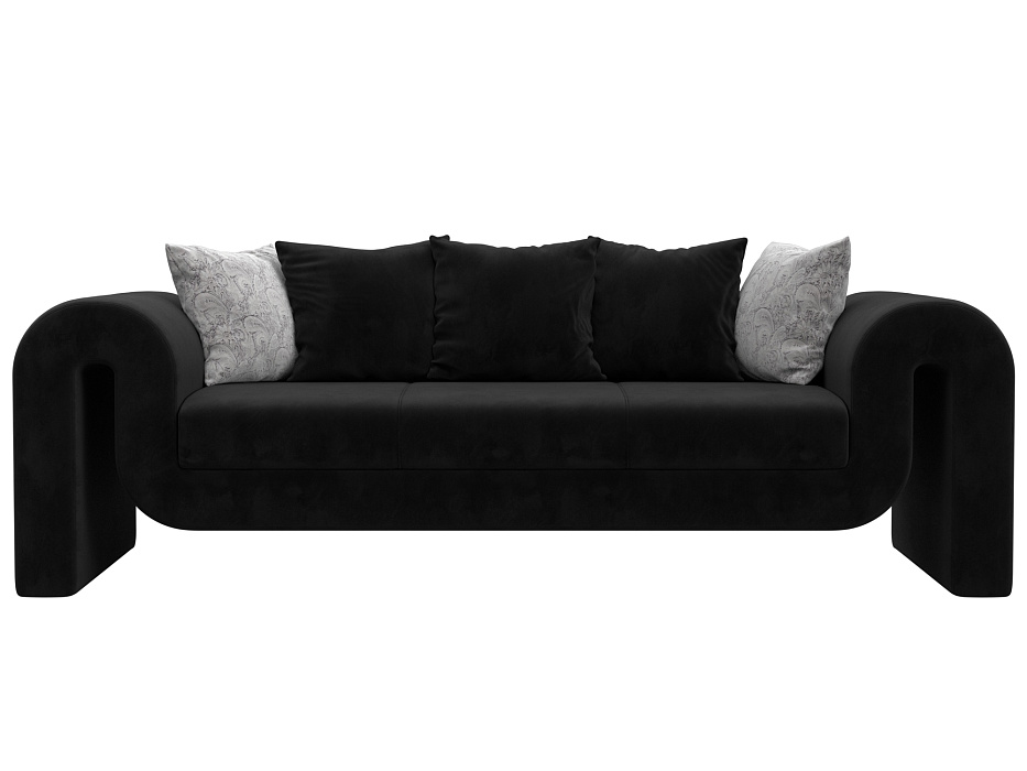 Диван прямой Волна (seven 35 черный;seven 17 серый)