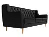 Прямой диван Брайтон 3 Люкс (черный цвет)
