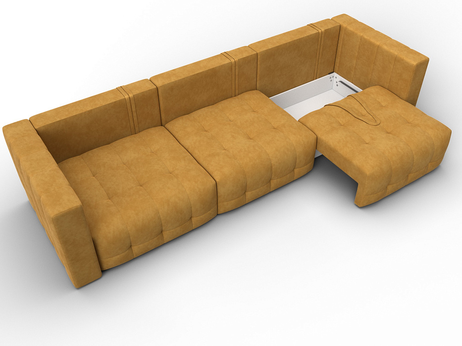 Диван прямой Лига-052 НПБ Лонг (brut 10 желтый)