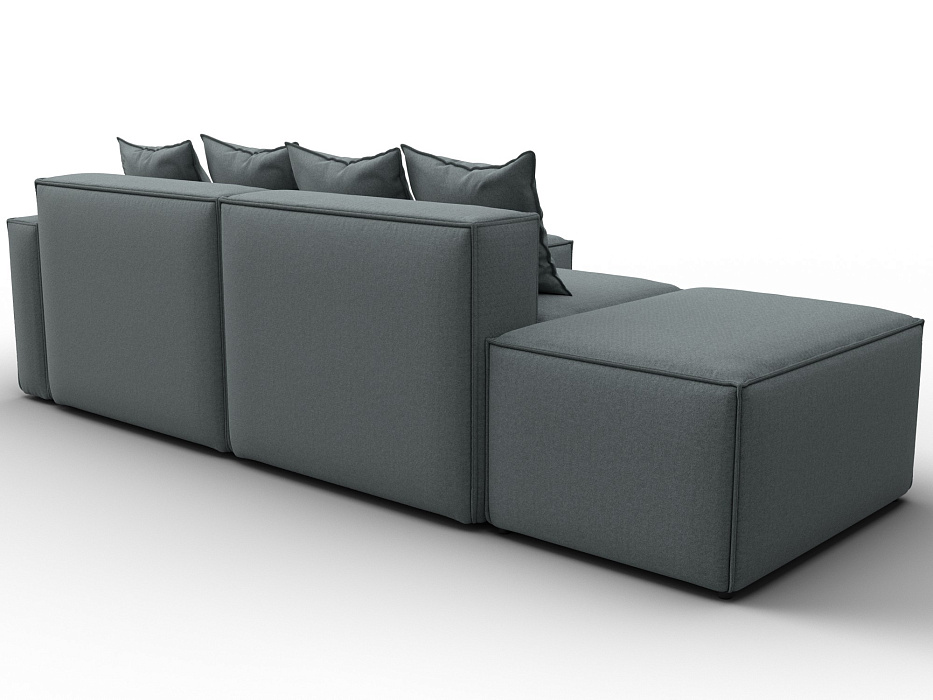 Диван угловой модульный Лига-063 угол правый (амур 07 серый)