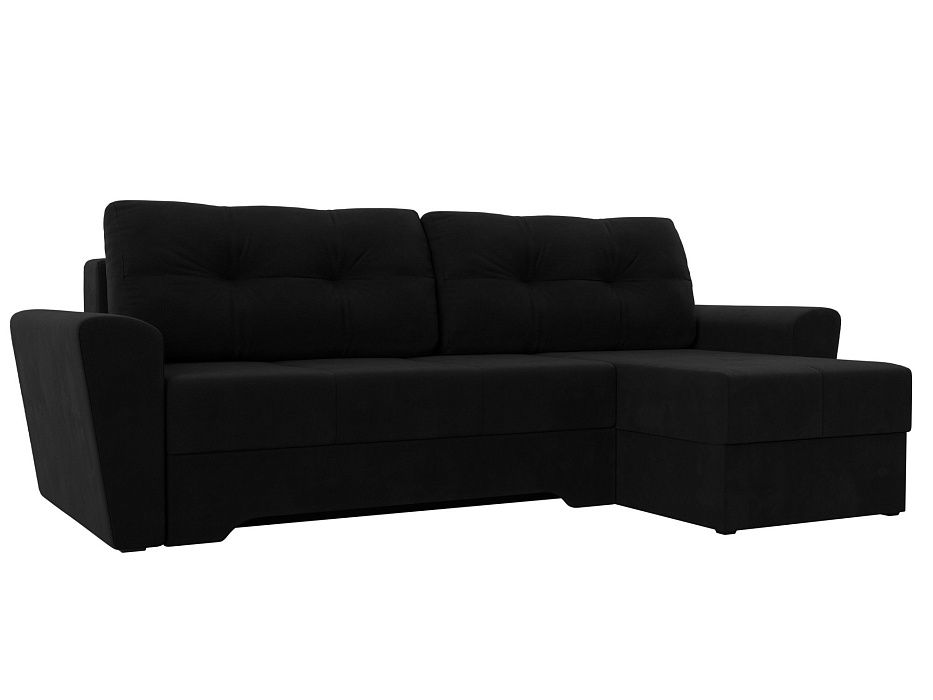 Угловой диван Амстердам правый угол (черный цвет)