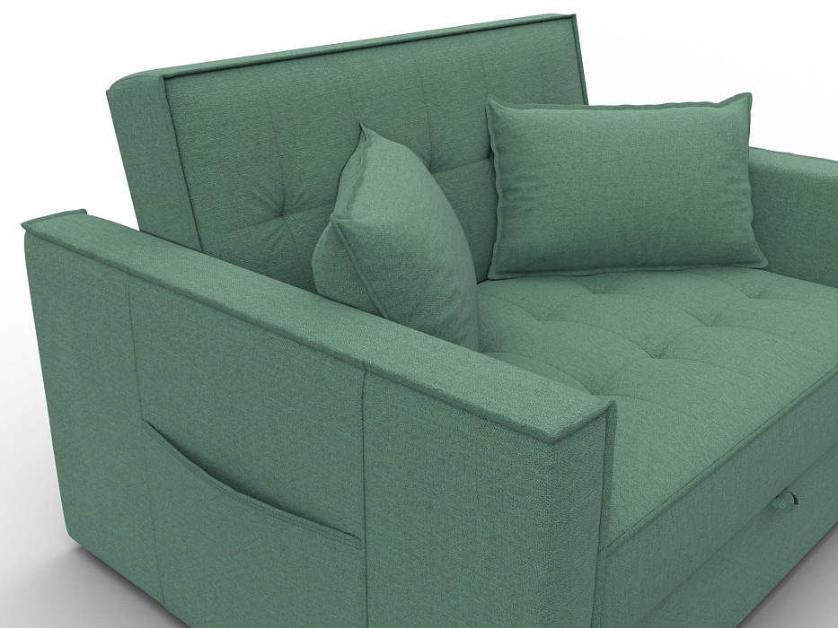 Диван прямой Лига-104 (140) (амур 11 зеленый)