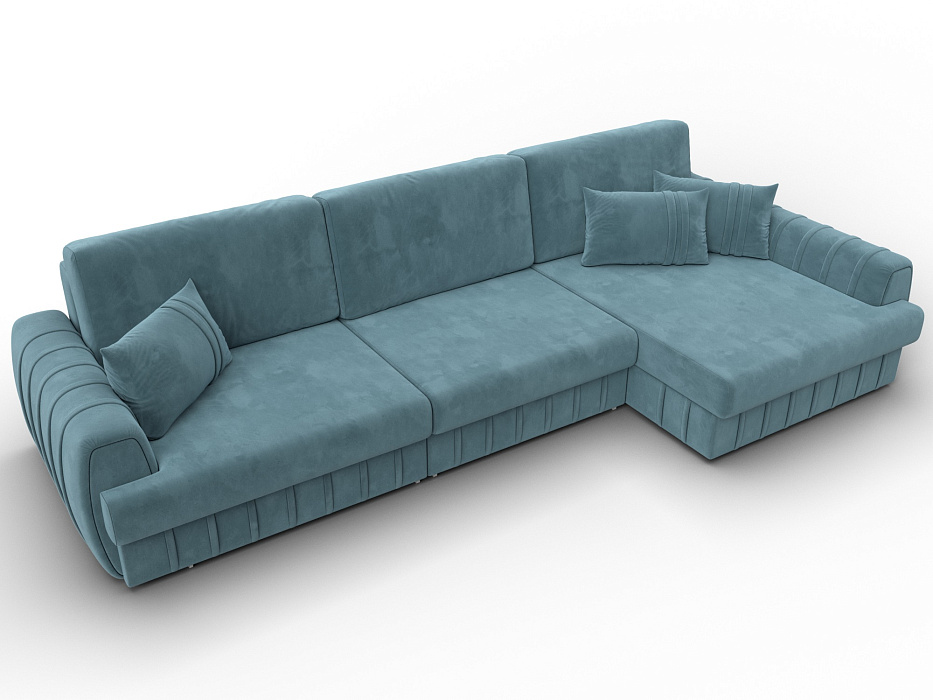 Диван угловой Лига-057 НПБ Лонг угол правый (seven 113 бирюзовый)