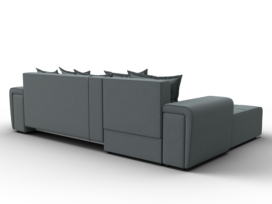 Диван угловой Лига-121 левый угол (амур 07 серый)