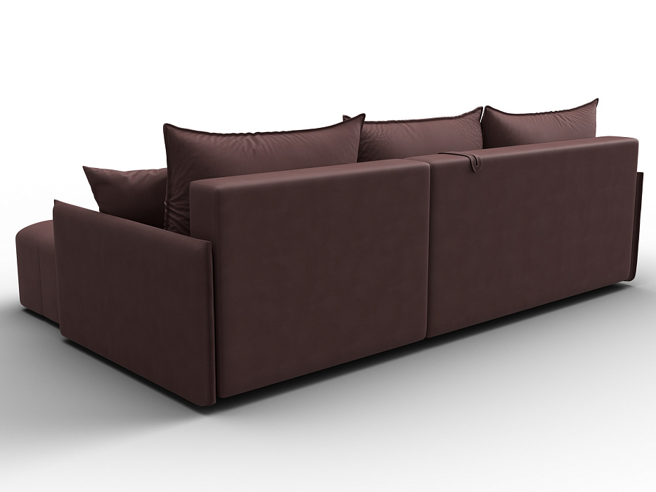 Диван угловой Лига-054 НПБ угол универсальный (joly 09 бордовый)