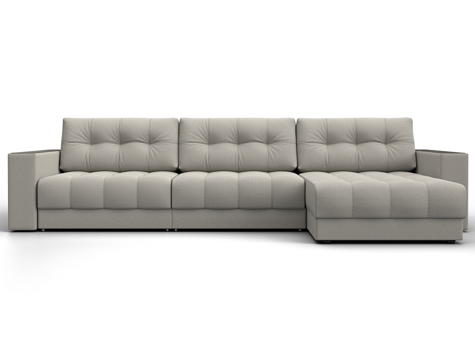 Диван угловой с декором Лига-049 НПБ Лонг (амур 02 бежевый)