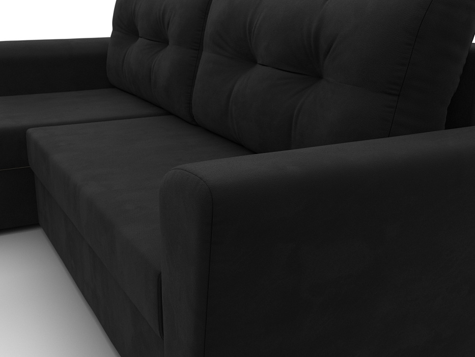 Диван угловой Амстердам Лайт левый угол (черный)