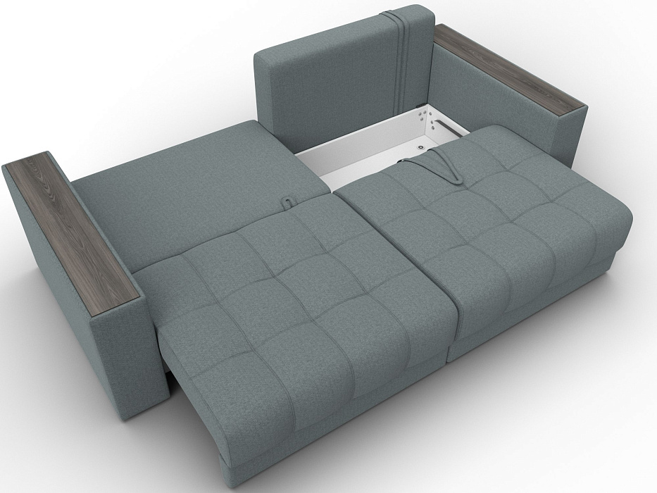 Диван прямой с декором Лига-049 НПБ (амур 07 серый)