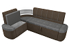 Кухонный угловой диван Тефида левый угол (серый\коричневый цвет)