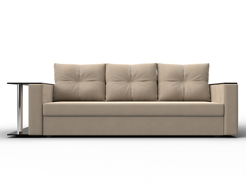 Диван прямой Атланта со столом слева (seven 729 бежевый)