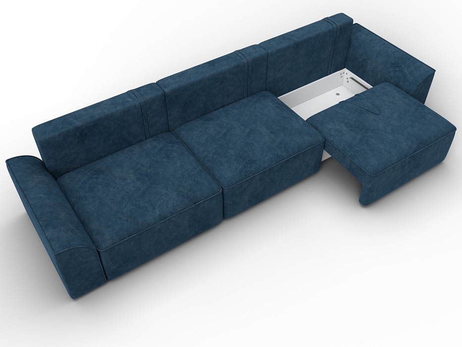 Диван прямой Лига-048 НПБ Лонг (brut 11 синий)