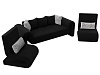 Набор Волна-1 (диван, 2 кресла) (черный)